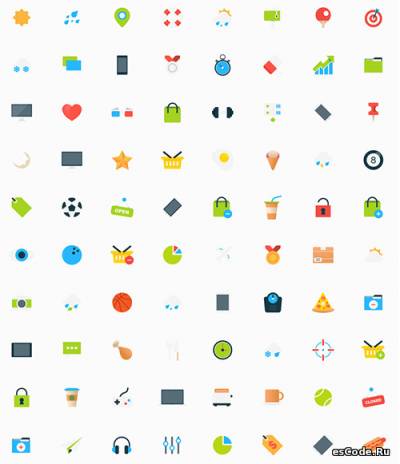 80 красивых и красочных иконок в формате PSD и AI
